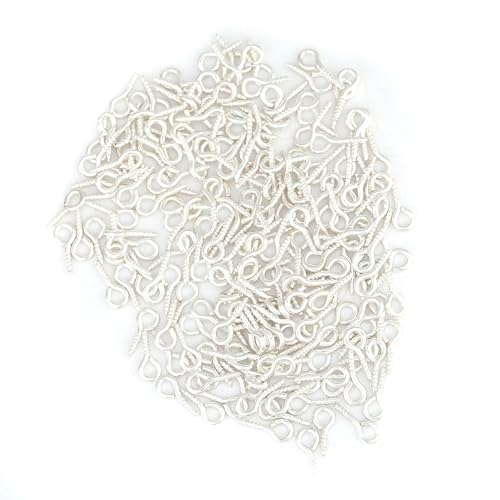 Augenstifte Eyepine Eye Haken Legierungsgewinde Schrauben Augenhaken Schmuckfunde Material zum Herstellen von Anhängern Ornamente Charme Schmuck basteln goldene Silberbronze (Silber) von Gucagle