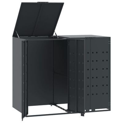 Gucagle M¨¹lltonnenbox Anthrazit f¨¹r 2 Tonnen 138x79x117 cm Stahl M¨¹llbox wetterfest mit Gasdruckfeder Deckel und Magnetverschluss f¨¹r Garten Terrasse Au?enbereich Gucagle M¨¹lltonnenbox Anthrazit f¨¹r 2 Tonnen 138x79x117 cm Stahl M¨¹llbox wetterfest mit Gasdruckfeder Deckel und Magnetverschluss f¨¹r Garten Terrasse Au?enbereich von Gucagle