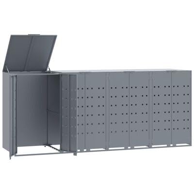 Gucagle M¨¹lltonnenbox Grau 276 cm f¨¹r 4 M¨¹lltonnen Stahlbox Au?enbereich Abdeckung mit Gasdruckfeder Deckel und Magnetverschluss wetterfest stabil M¨¹lltonnenverkleidung Gucagle M¨¹lltonnenbox Grau 276 cm f¨¹r 4 M¨¹lltonnen Stahlbox Au?enbereich Abdeckung mit Gasdruckfeder Deckel und Magnetverschluss wetterfest stabil M¨¹lltonnenverkleidung von Gucagle