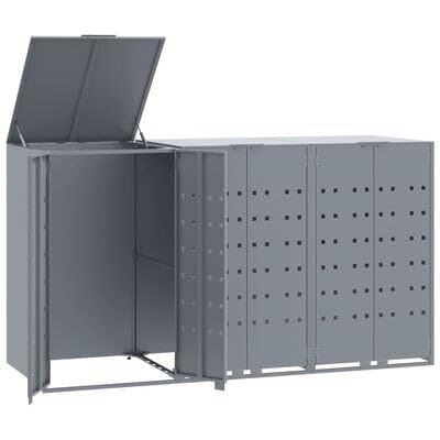 Gucagle M¨¹lltonnenbox Grau f¨¹r 3 Tonnen 207x79x117 cm Stahl M¨¹llbox Au?enbereich wetterfest mit Gasdruckfeder Deckel und Magnetverschluss T¨¹ren Abfallbeh?lter Verkleidung Gucagle M¨¹lltonnenbox Grau f¨¹r 3 Tonnen 207x79x117 cm Stahl M¨¹llbox Au?enbereich wetterfest mit Gasdruckfeder Deckel und Magnetverschluss T¨¹ren Abfallbeh?lter Verkleidung von Gucagle