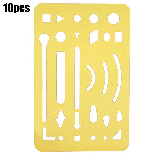 Löschen des Schildes 27 Löcher Mehrzwecktechnik Zeichnungsvorlage Muster Lineal Edelstahl transparent orange Kunstversorgungen für Designer Architekten Künstler 10pcs Set (Orange) von Gucagle