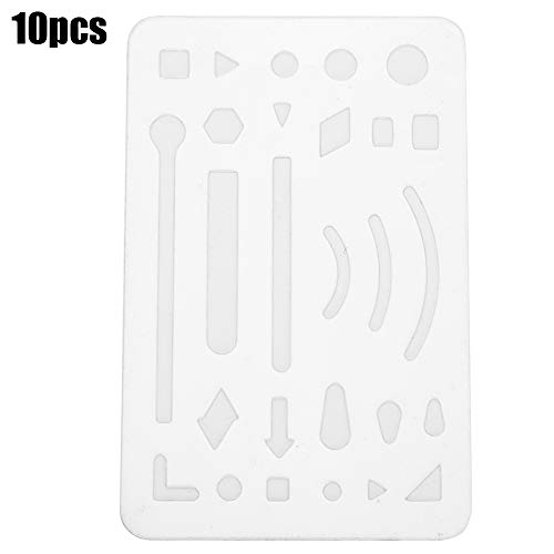 Löschen des Schildes 27 Löcher Mehrzwecktechnik Zeichnungsvorlage Muster Lineal Edelstahl transparent orange Kunstversorgungen für Designer Architekten Künstler 10pcs Set (Transparent) von Gucagle