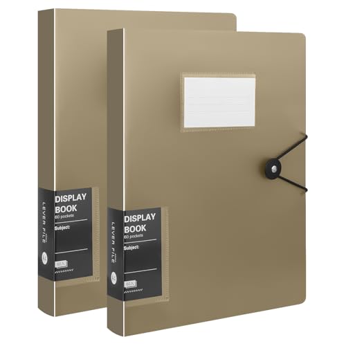 2 Stück A4 Präsentationsmappen, insgesamt 120 Taschen A4 Display-Buchmappe mit Kunststoffhüllen und Sicherheitsseil, Dokumenten-Projektmappe für Schule und Büro 2 Stück A4 Präsentationsmappen, insgesamt 120 Taschen A4 Display-Buchmappe mit Kunststoffhüllen und Sicherheitsseil, Dokumenten-Projektmappe für Schule und Büro von Gudalea