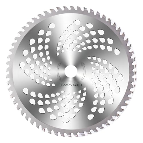 Motorsense Sägeblatt, Hartmetall Kreissägeblatt Freischneider Klinge, Freischneider Zubehör, Hartmetall Kreissägeblatt Sägeblatt, Geeignet für Rasenmäharbeiten, Freischneider, 255x25,4mm Motorsense Sägeblatt, Hartmetall Kreissägeblatt Freischneider Klinge, Freischneider Zubehör, Hartmetall Kreissägeblatt Sägeblatt, Geeignet für Rasenmäharbeiten, Freischneider, 255x25,4mm von Gudalea