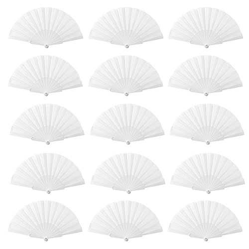 Gudotra 50 Stück Fächer Hochzeit Weiß Fächer Kunststoff für Wedding Bag Fächer Hochzeit (50pcs Stil 3) von Gudotra
