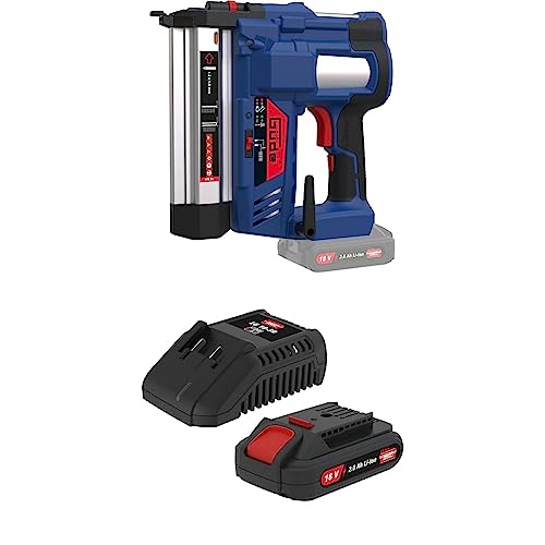 Güde Akku Klammergerät u. Nagler KN 18 (18V, Stiftstärke: 1 mm, max. Länge des Nagels: 50 mm, Schüsse/Minute: 80 Stk, Magazinanzeige, LED-Licht, Softgrip & Gürtelclip, inkl. 2,0 Ah Akku & Ladegerät) Güde Akku Klammergerät u. Nagler KN 18 (18V, Stiftstärke: 1 mm, max. Länge des Nagels: 50 mm, Schüsse/Minute: 80 Stk, Magazinanzeige, LED-Licht, Softgrip & Gürtelclip, inkl. 2,0 Ah Akku & Ladegerät) von Güde