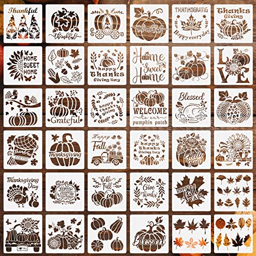 36 Stück Herbst-Schablonen Thanksgiving Day Malschablonen 5,12 x 5,12 Zoll Farmhouse Herbst Schablonen Kürbis Truck Ahorn Bauernhof Schablonen Vorlagen zum Malen auf Holz DIY Slice Scrapbook Dekor 36 Stück Herbst-Schablonen Thanksgiving Day Malschablonen 5,12 x 5,12 Zoll Farmhouse Herbst Schablonen Kürbis Truck Ahorn Bauernhof Schablonen Vorlagen zum Malen auf Holz DIY Slice Scrapbook Dekor von Gueevin