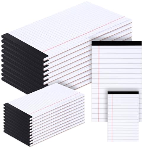 Gueevin 20 Pcs Legal Pads 10pcs 5x8 Inch Note Pads 10pcs 8.5x11 Inch Notepads Lined Small Notebooks Bulk Wide Ruled Mini Writing Paper Pads for College, Office Supplies, 40 Sheets von Gueevin