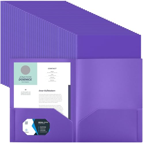 Gueevin 200 Stück Dokumentenmappe mit 2 Fächern, aus Kunststoff, mit 2 Fächern, Briefform, strapazierfähig, Portfolio-Mappe für Zuhause, Büro, Schule, Geschäft, 29 x 24 cm, Violett Gueevin 200 Stück Dokumentenmappe mit 2 Fächern, aus Kunststoff, mit 2 Fächern, Briefform, strapazierfähig, Portfolio-Mappe für Zuhause, Büro, Schule, Geschäft, 29 x 24 cm, Violett von Gueevin