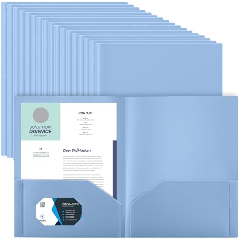 Gueevin 50 Stück Kunststoff-Ordner mit Taschen, 2 Fächer, passend für Briefgröße, robuster Visitenkartenhalter für Zuhause, Büro, 11,5 x 22,9 cm, 114,5 cm, Blau Gueevin 50 Stück Kunststoff-Ordner mit Taschen, 2 Fächer, passend für Briefgröße, robuster Visitenkartenhalter für Zuhause, Büro, 11,5 x 22,9 cm, 114,5 cm, Blau von Gueevin