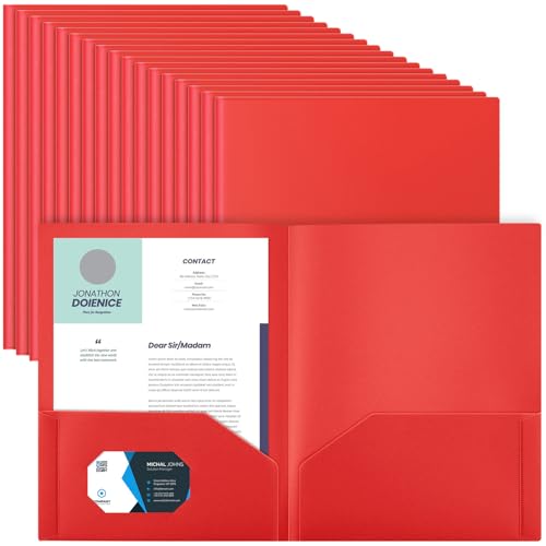 Gueevin Dokumentenmappe mit 2 Fächern, aus Kunststoff, mit 2 Taschen, Briefform, strapazierfähig, für Zuhause, Büro, Schule, Business, 30 x 24 cm, Rot, 100 Stück Gueevin Dokumentenmappe mit 2 Fächern, aus Kunststoff, mit 2 Taschen, Briefform, strapazierfähig, für Zuhause, Büro, Schule, Business, 30 x 24 cm, Rot, 100 Stück von Gueevin