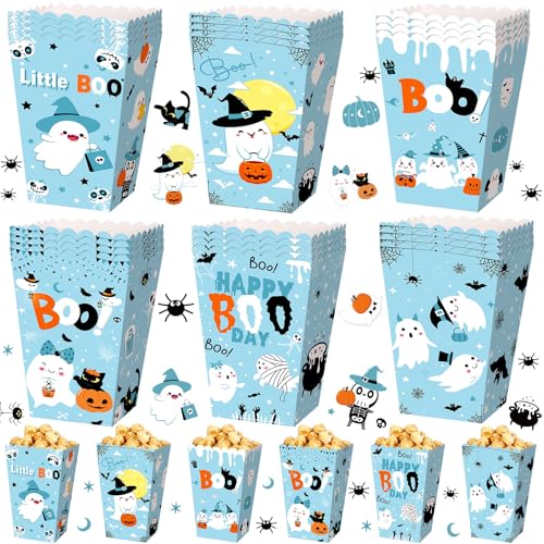 Gueevin Halloween-Popcorn-Boxen, blaue Geister-Leckerli-Boxen, Süßigkeiten-Halter, Behälter für Halloween, Partyzubehör, Dekorationen, 24 Stück Gueevin Halloween-Popcorn-Boxen, blaue Geister-Leckerli-Boxen, Süßigkeiten-Halter, Behälter für Halloween, Partyzubehör, Dekorationen, 24 Stück von Gueevin