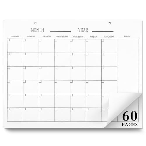 Gueevin Undatierter Monatskalender-Notizblock, 60 undatierte Kalenderseiten, groß, 21,6 x 27,9 cm, blanko, Monatsplaner für die Organisation von Planungsaufgaben, Produktivitätstracker, Heimschule Gueevin Undatierter Monatskalender-Notizblock, 60 undatierte Kalenderseiten, groß, 21,6 x 27,9 cm, blanko, Monatsplaner für die Organisation von Planungsaufgaben, Produktivitätstracker, Heimschule von Gueevin