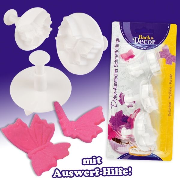 Dekor-Ausstecher Schmetterlinge, Fondantausstecher, Plastik, 1 Stück Dekor-Ausstecher Schmetterlinge, Fondantausstecher, Plastik, 1 Stück von Günthart