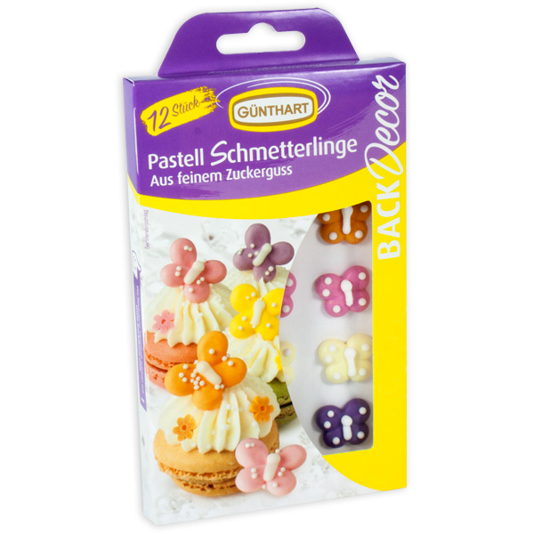 Schmetterling Tortendeko aus Zucker, 12 Stück Schmetterling Tortendeko aus Zucker, 12 Stück von Günthart