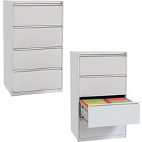 Gürkan Hängeregistraturschrank lichtgrau 4 Schubladen 76,0 x 62,0 x 132,0 cm von Gürkan