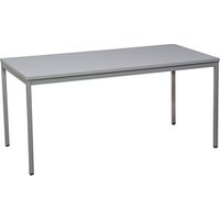 Gürkan Mehrzwecktisch grau rechteckig, Vierkantrohr grau, 160,0 x 80,0 x 75,0 cm von Gürkan