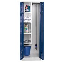Gürkan Putzmittelschrank 104432 lichtgrau, enzianblau 4 Fachböden 60,0 x 50,0 x 180,0 cm, aufgebaut, 1 St. von Gürkan