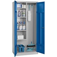 Gürkan Putzmittelschrank 104528 lichtgrau, enzianblau 80,0 x 50,0 x 180,0 cm, aufgebaut von Gürkan