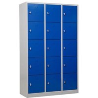 Gürkan Schließfachschrank lichtgrau, enzianblau 106978, 15 Schließfächer 119,0 x 45,0 x 190,0 cm Gürkan Schließfachschrank lichtgrau, enzianblau 106978, 15 Schließfächer 119,0 x 45,0 x 190,0 cm von Gürkan