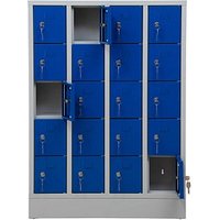 Gürkan Schließfachschrank lichtgrau, enzianblau 111037, 20 Schließfächer 80,0 x 15,0 x 110,0 cm Gürkan Schließfachschrank lichtgrau, enzianblau 111037, 20 Schließfächer 80,0 x 15,0 x 110,0 cm von Gürkan