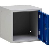 Gürkan Schließfachschrank lichtgrau, enzianblau 107001, 1 Schließfach 38,0 x 38,0 x 38,0 cm von Gürkan