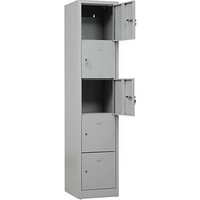 Gürkan Schließfachschrank lichtgrau 110009, 5 Schließfächer 41,0 x 45,0 x 190,0 cm von Gürkan