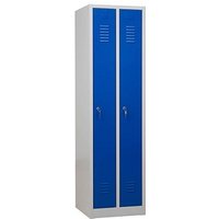 Gürkan Spind lichtgrau, enzianblau 104652, 2 Schließfächer 50,0 x 50,0 x 180,0 cm von Gürkan