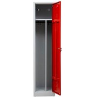 Gürkan Spind lichtgrau, feuerrot 104954, 1 Schließfach 40,0 x 50,0 x 180,0 cm von Gürkan