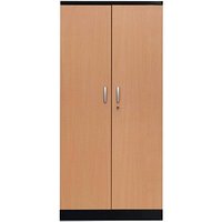 Gürkan Stahlschrank 100125 tiefschwarz, buche 4 Fachböden 92,0 x 42,0 x 195,0 cm, aufgebaut, 1 St. von Gürkan
