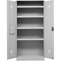 Gürkan Umweltschrank 107525 lichtgrau 92,0 x 42,0 x 195,0 cm, aufgebaut von Gürkan