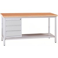 Gürkan Werkbank lichtgrau 3 Schubladen 160,0 x 60,0 x 84,0 cm Gürkan Werkbank lichtgrau 3 Schubladen 160,0 x 60,0 x 84,0 cm von Gürkan