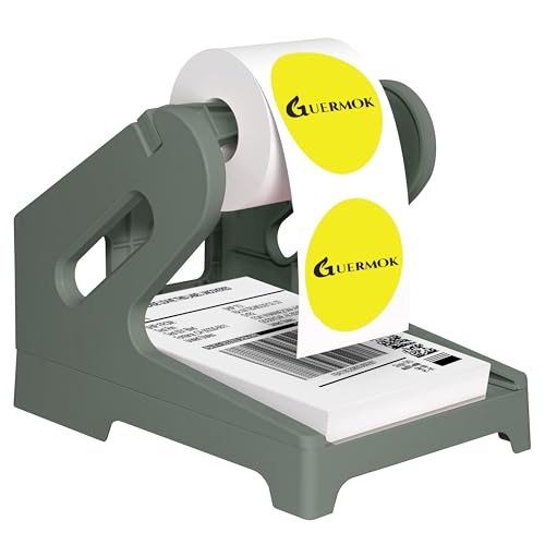 Guermok Thermo-Versandetikettenhalter für Rollen und Fächer, faltbar, zerbrechliche Aufkleber für den Versand, Etikettenständer, Desktop-Druckerhalter, Heimbüro, Zubehör, Aufkleberspender für von Guermok