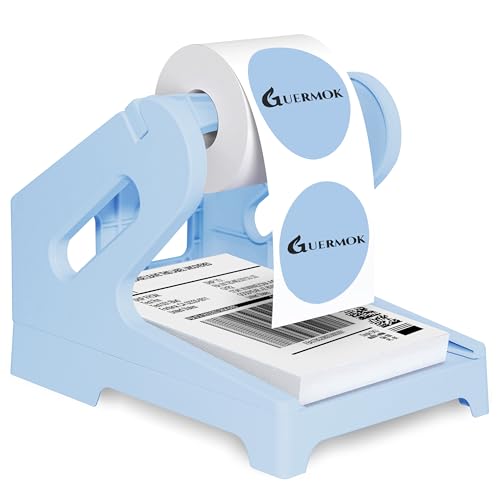 Guermok Thermo-Versandetikettenhalter für Rollen und Fächer, faltbar, zerbrechliche Aufkleber für den Versand Etikettenstander, Desktop-Druckerhalter Heimbüro, Zubehör, Aufkleberspender fü von Guermok