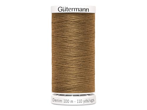 Gütermann Denim Polyester Nähgarn 100 Meter Jeansgarn pro Spule Gold von Gütermann