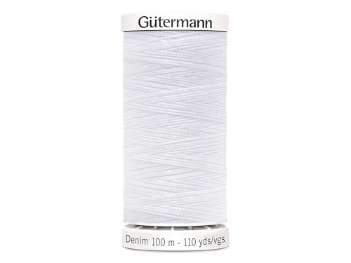 Gütermann Denim Polyester Nähgarn 100 Meter Jeansgarn pro Spule Weiß von Gütermann