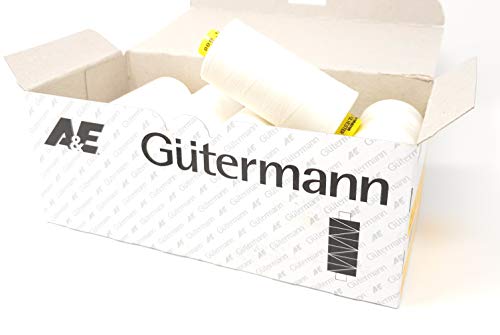 Gütermann GmbH Gütermann Mara 120 10-Faden-Nähset, 1000 m pro Spule, Allesnäher aus Polyester, weiß von Gütermann