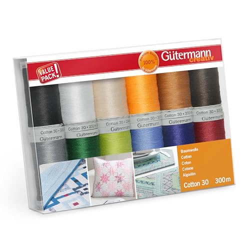 Gütermann creativ 734023-1 Nähfaden-Set, Baumwolle, uni, 12 Spulen, 1200 Meter Gütermann creativ 734023-1 Nähfaden-Set, Baumwolle, uni, 12 Spulen, 1200 Meter von Gütermann