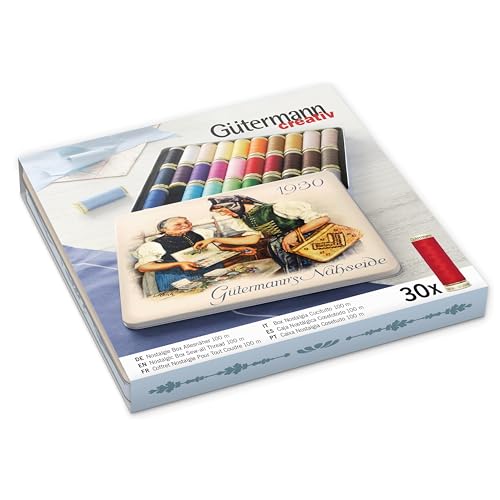 Gütermann creativ Nostalgie-Box mit 30 Spulen Allesnäher 100 m in verschiedenen Farben Gütermann creativ Nostalgie-Box mit 30 Spulen Allesnäher 100 m in verschiedenen Farben von Gütermann