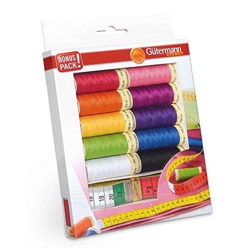 Gütermann Allesnäher Nähfaden-Set (10 Farben/ 100 m + Maßband) von Gütermann