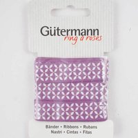 Baumwollband Muster lila 15mm 2m von Gütermann