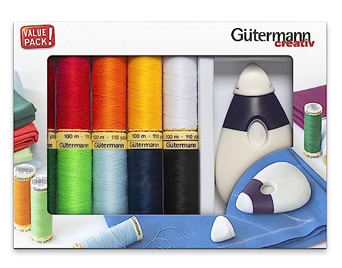 Gütermann G734573 Faden Satz mit Kreide Rad, Polyester, Mehrfarbig, 100m, 100 Meter Gütermann G734573 Faden Satz mit Kreide Rad, Polyester, Mehrfarbig, 100m, 100 Meter von Gütermann