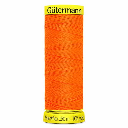 Guetermann GUT_777000-3871-1 Maraflex Faden 150 m, Neonorange, neon-orange, Einheitsgröße von Guetermann