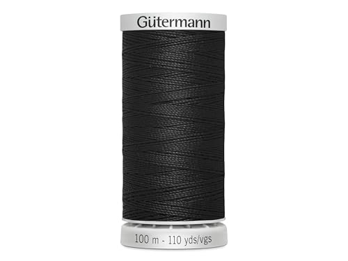 Gütermann Garn Extra Stark Nähgarn Polyester 100m Nähmaschinengarn Universal Reißfest UV Beständig (Schwarz, 1) von Gütermann