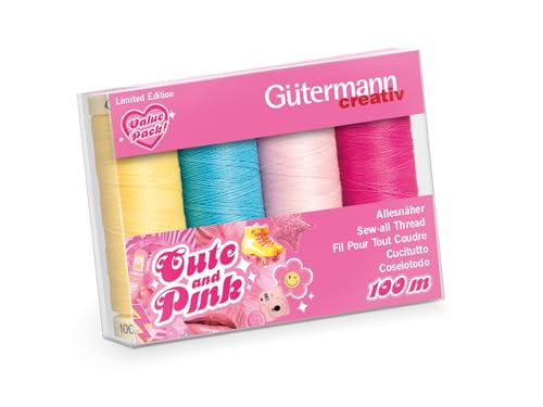 Gütermann - Gütermann Creativ Polyester (4x100m) Cute and Pink Nähen-Alle Gewindesatz - 1 Satz von Gütermann