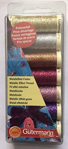 Gütermann Metallic Effekt Nähgarn Set 50 m – PRO 7 Stück von Gütermann