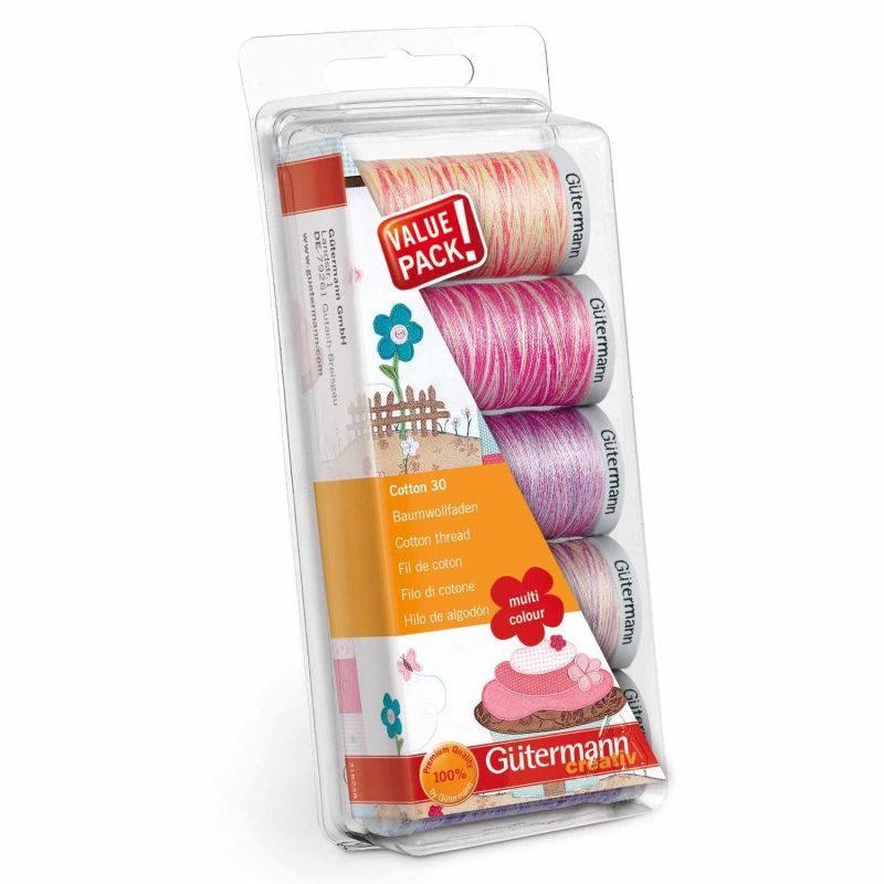 Nähfaden Set Cotton 30 rosa/lila 5x 300m von Gütermann