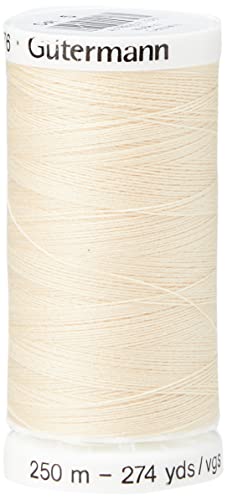 Gütermann Nähgarn, Polyester, 250 m, Buttermilch (0005), Baumwolle, Buttermilk, 5.5 x 2.7 x 2.7 cm von Gütermann