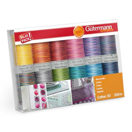 Gütermann creativ GUT_734023-2 Nähfaden-Set, Baumwolle, multicolour, 12 Spulen, 1200 Meter Gütermann creativ GUT_734023-2 Nähfaden-Set, Baumwolle, multicolour, 12 Spulen, 1200 Meter von Gütermann