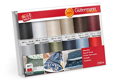Gütermann creativ Nähfaden-Set mit 12 Spulen Allesnäher 250 m in den beliebtesten Basisfarben Gütermann creativ Nähfaden-Set mit 12 Spulen Allesnäher 250 m in den beliebtesten Basisfarben von Gütermann